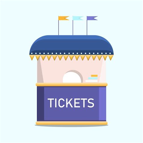 Premium Vector Ticket Booth Icon Amusement Park Flat Vector Illustration