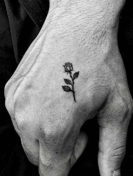 small rose tattoo  men meaningful  minimal design