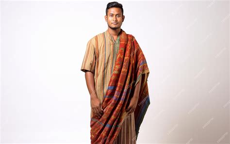 Premium AI Image | Bangladesh wearing traditional dress wide angle