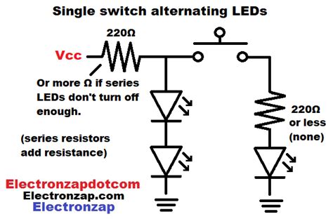 Quick Single Switch Controlled Alternating Flashing Leds Circuit Artofit