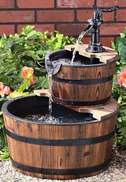 Wine Barrel Water Fountain Barrel Fountain Fountains Outdoor