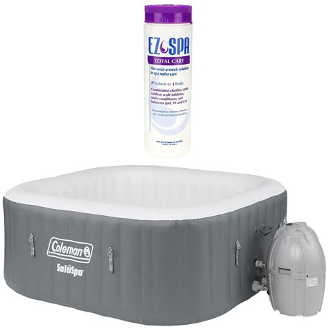 Buy Coleman SaluSpa Person Inflatable Portable Square Air Jet Bubble Hot Tub With EZ Spa Hot
