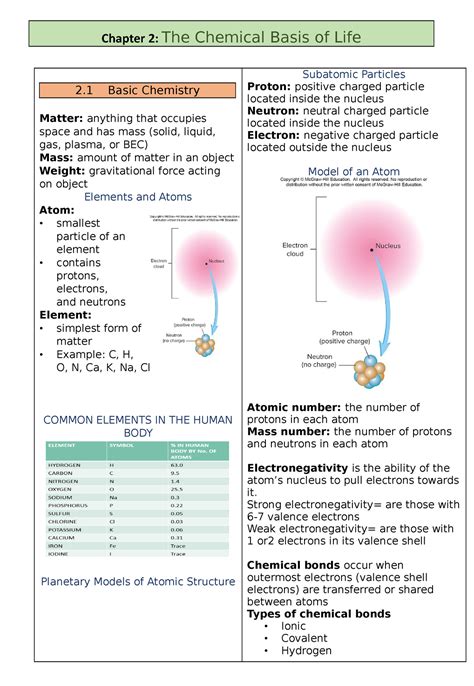 Chapter Chemical Basis Of Life Chapter The Chemical Basis Of