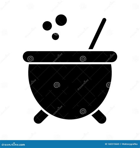 Witch Cauldron Pot Silhouette Isolated on White Background Stock Vector - Illustration of ...