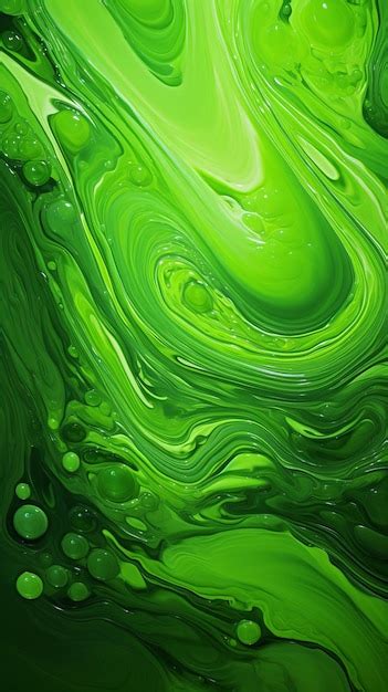 Premium Photo Gooey Green Slime Ripples Across A Glassy Liquid Surface