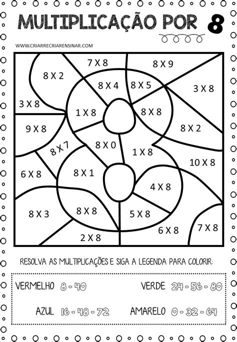 Multiplica O Atividade Para Colorir Criar Recriar Ensinar