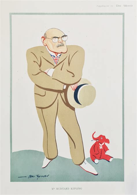 World Print Rudyard Kipling Circa 1919 Caricature Bert Thomas