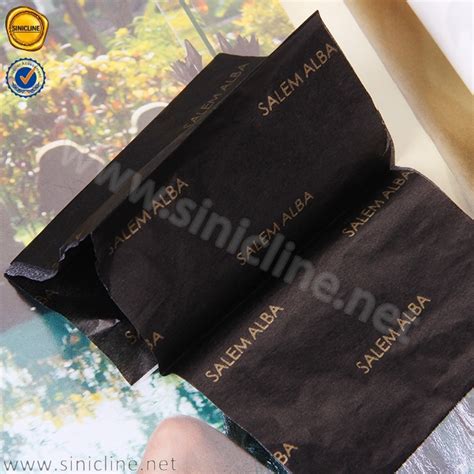 Sinicline Custom Gold Logo Printing Black Tissue Paper For Packaging