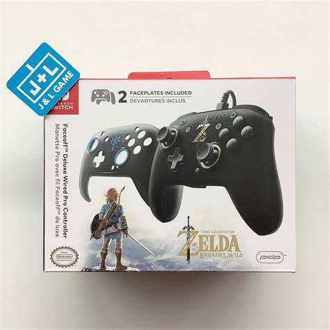 PDP Faceoff Deluxe Wired Pro Controller (The Legend of Zelda: Breath of the Wild) - (NSW ...