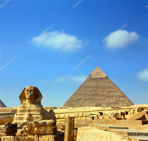 Egypt Cheops Pyramid And Sphinx Stock Photo Kokhanchikov