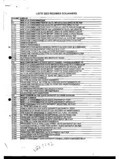 LISTE DES REGIMES DOUANIERS Douanes sénégalaises liste des regimes