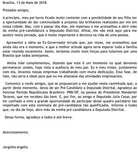 Filho de Gim Jorginho Argello desiste da pré candidatura a distrital