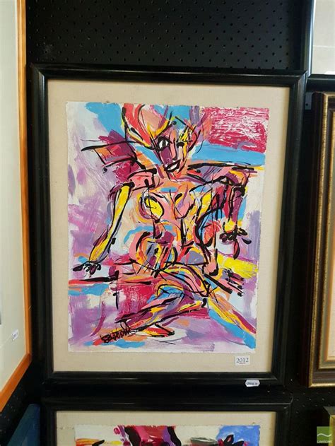 Lot George Barlow Pink Nude Mixed Media On Canvas On Board X Cm Signed