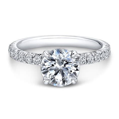 Solitaire Diamond French Pave Engagement Ring #2303776 - Weddbook