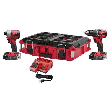 Milwaukee Tool M18 18v Li Ion Brushless Cordless Drillimpact Combo Kit 2 Tool With 2