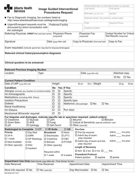 Alberta Health Services Image Guided Interventional Procedures Request