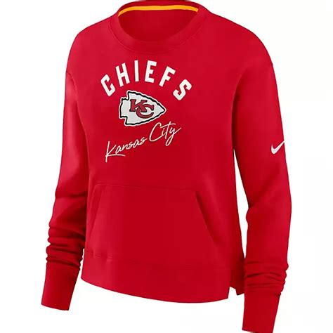 Nike Womens Kansas City Chiefs High Hip Crew Long Sleeve Shirt Academy