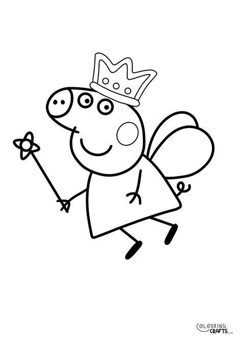 Princess Peppa Pig Colouring Page - Colouring Crafts