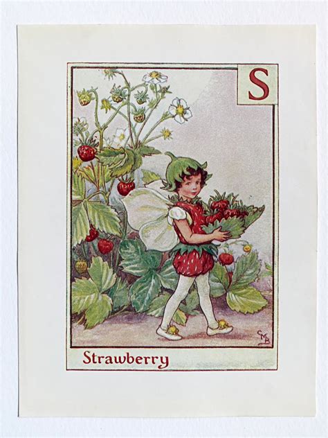 Strawberry Flower Fairy Print Flower Fairy Prints