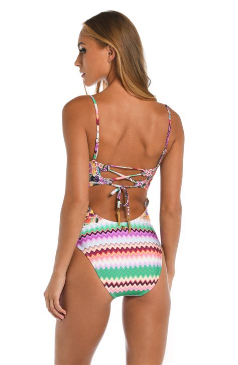 Sunshine 79 Flora Festival Bandeau One Piece Swimsuit Beach House