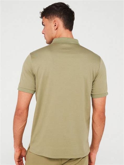 Calvin Klein Smooth Cotton Slim Fit Polo Shirt Light Khaki Uk