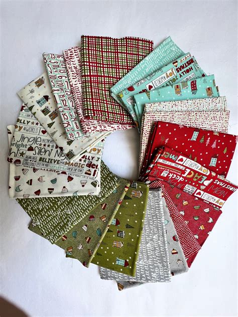 Christmas Fat Quarter Bundle Snowkissed Fabric Bundle 20 Fat Etsy