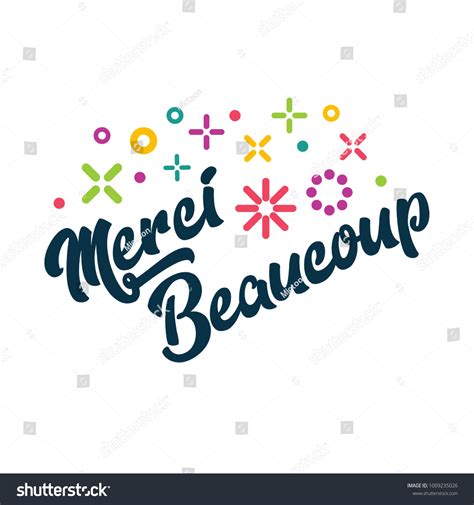 Merci Beaucoup French Thank You Greeting Stock Vector Royalty Free