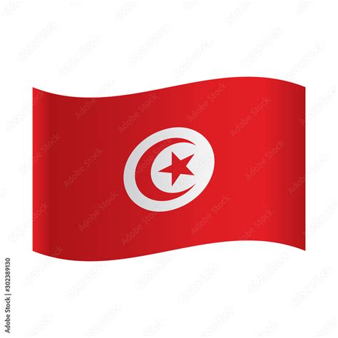 National Flag Of Tunisia National Flag Of Tunisia Crescent Moon And