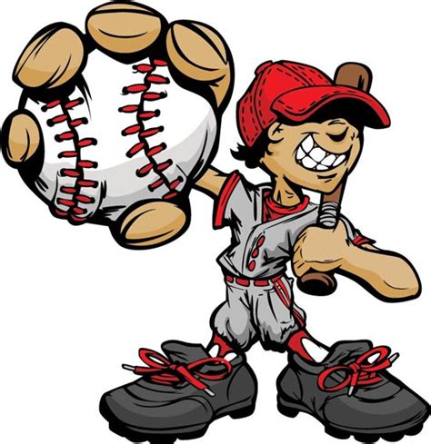 Baseball cartoon characters vector