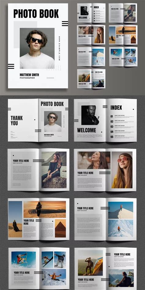 Modern Photobook Template Indesign 16 Pages Arquitectura