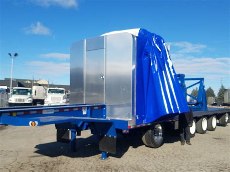 Retractable Canopy Rolling Tarps Gooseneck Trailers