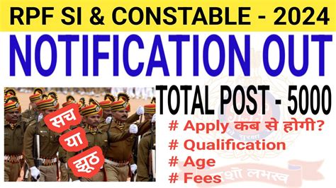 RPF SI CONSTABLE NOTIFICATION 2024 RPF NOTIFICATION 2024 RPF