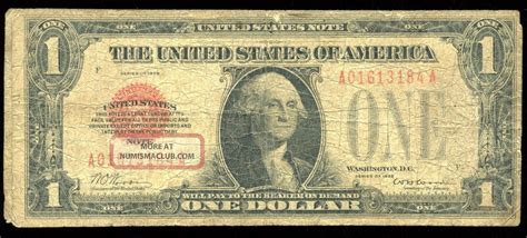 1928 1 One Dollar Bill U S Note Red Seal Washington D C Grade It Yourself