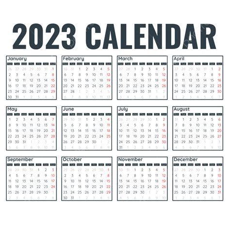 Minimalist 2023 Calendar Simple Kalender Table Design Calendar 2023