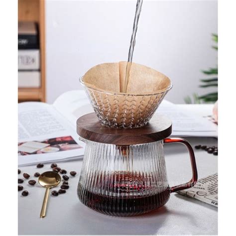 Coffee Maker Pot V60 Drip Kettle Teko Kopi Barista Glass 300ml Server