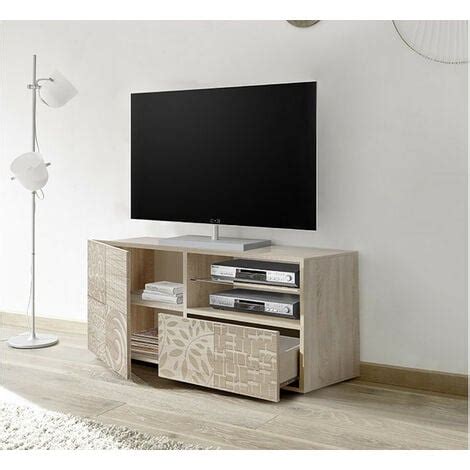 Mueble Tv Puertas Caj N Mirel Roble Lacado Cm