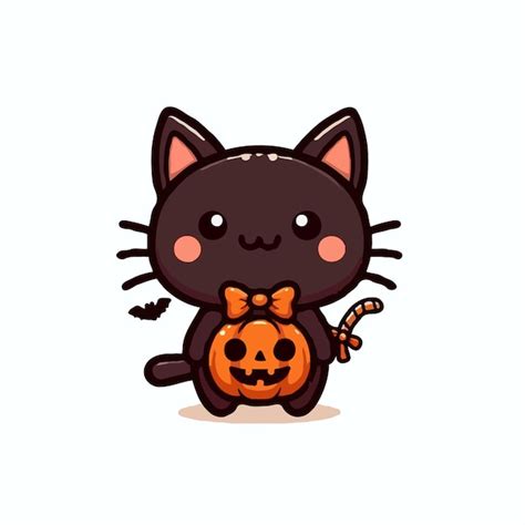 Cute Halloween Cat Vector On White Background Premium Ai Generated Vector