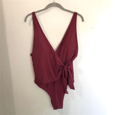 Cupshe Swim Burgundy One Piece Swimsuit Poshmark