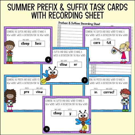 End Of Year Prefixes And Suffixes Task Cards Level 1 Curious