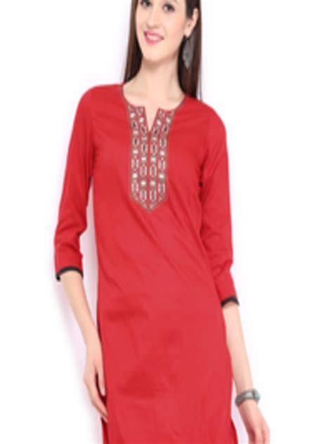 Buy Anouk Women Red Embroidered Kurta Kurtas For Women 347776 Myntra