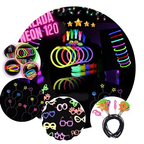 Kit Balada Festa Neon Pcs Aderecos Casamento Formatura Pulseira