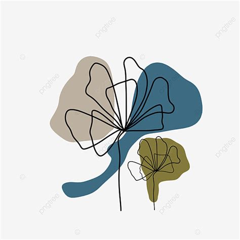 Abstrack Shape Png Picture Line Art Drawing Of Flower With Abstrack