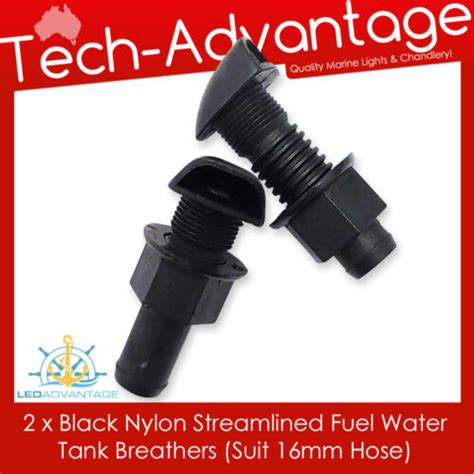 2 X Black Marine At Marine Straight Fuel Water Tank Breather Suits 16mm Hose Ebay