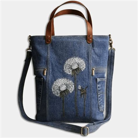 Sac Main En Toile Imprim Fleuri Pour Femme Couleur Bleu Style