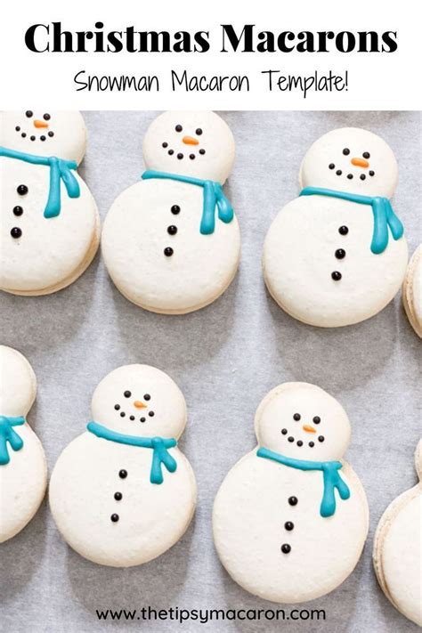 Snowman Macaron Template