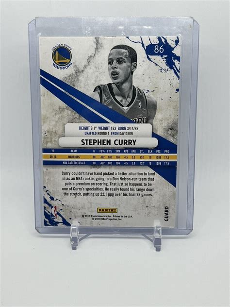 Panini Rookies Stars Stephen Curry Longevity Warriors