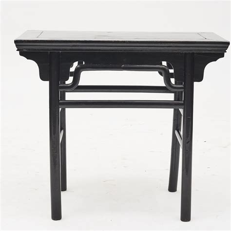 19th Century Ming Style Dynasty Black Lacquer Chinese Alter Console