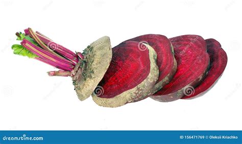 Slices Of Red Beetroot Isolated On A White Background Fresh Young