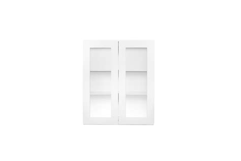 White Shaker 30″ Wall Cabinet Glass Doors – Cabinets Company | DIY ...