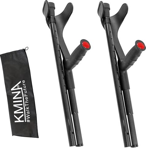 Kmina Pro Folding Carbon Crutches X Units Open Cuff Adults